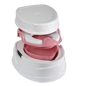 Tippitoes Soft Seat Trainer, Potty and Step Stool (White / Pink)