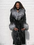 NEW KIDSKIN LAMB w/ FOX FUR COAT sz10 #10564