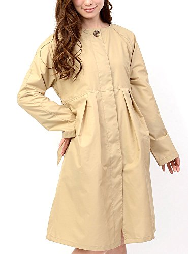 (ディーループ)D-LOOP 撥水加工 ノーカラー リボン レインコート 120117