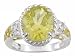 STERLING SILVER AND 18KT OVER STERLING SILVER 5.22CT LEMON QUARTZ AND .16CTW WHITE TOPAZ RING