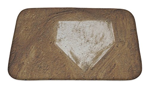 Gear New Home Plate Baseball Bath Mat, Microfiber, Foam With Non Skid Backing, 24