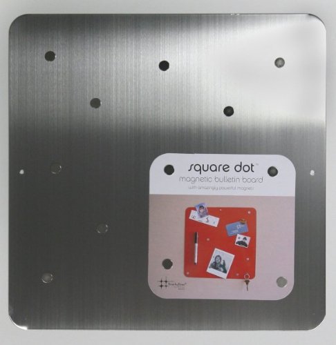 Three By Three Seattle Square Dot Magnetic Bulletin Board, 12 Inches, Stainless Steel, 1 Pack (32430)
