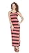 Classic Designs Rugby Stripe Racerback Straight Cut Maxi Dress in Jersey Spun Spandex