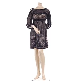 BCBG BLACK VAPOR SILK VELVET MINI DRESS NEW S