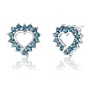 1.00 Carats Round Cut London Blue Topaz Earrings in Sterling Silver