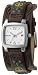 Fossil JR1105 Ladies Brown Leather Cuff Silver Dial Watch