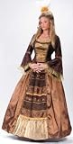 Adult Womens Halloween Costumes Medieval Renaissance Royalty Brown Baroness Gown Costume Theme Party Outfit