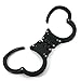 Professional Heavy Duty Black Hinged Police Style Handcuffs Double Lock with Duty Handcuff Nylon Case Holster