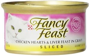 Fancy Feast Gourmet Cat Food, Sliced Chicken Hearts & Liver Feast in Gravy, 3-Ounce Cans (Pack of 24) Fancy Feast Gourmet Cat Food, Sliced Chicken Hearts & Liver Feast in Gravy, 3-Ounce Cans (Pack of 24)