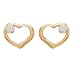 14k Yellow Gold Cubic Zirconia Heart Stud Earrings