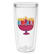 Hanukkah Menorah 16 oz Insulated Beverage Tumbler, Clear