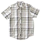 Split Mental Plaid White Colar Shirt Size Medium