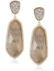 Marcia Moran "Mix" Double Geometric Cubic-Zirconia Dangle Drop Earrings