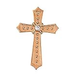 14K Rose Gold Diamond Cross Pendant