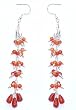 Dangle Earrings Sterling Silver Carnelian Gemstone Jewelry 4.5 inches (erg009)