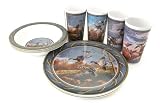 Motorhead Products Wild Wings Gift Boxed 12-Piece Melamine Tableware Sets, Waterfowl Series