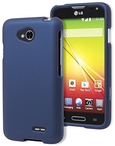 Optimus L70 Phone Case, Bastex Heavy Duty Snap On Case - Hard Blue Rubberized Snap On Case Cover for LG Optimus L70