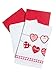 DII Sweet Hearts on a String & Pink and Red Stripe Towels - Set of 2 Valentine's Day Kitchen Towels