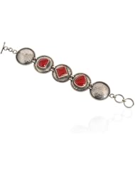 925 Sterling Silver Red Jade Semi Precious Gemstones Womens Bracelet Jewelry