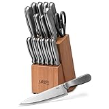 Ginsu 16-Piece Stainless Steel Knife Set with Block
