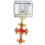 Dangle Cross Religious Italian Charms Bracelet Link