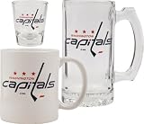 Washington Capitals Glassware Set: 3D Logo Tankard, Coffee Mug, Shot Glass