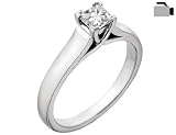 Engagement Ring: 14K White Gold 1/3 Carat (ctw) Princess Cut Diamond Solitaire