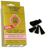 Extra Rich Variety #3 - Gonesh Incense Cones - Pack of 25 - Cinnamon, Vanilla, and Raspberry