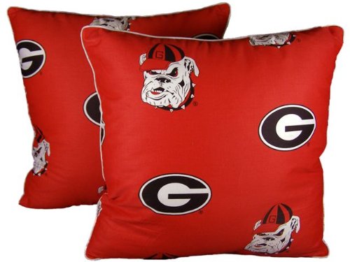 Georgia Bulldogs UGA Set of 2 Decorative Throw Pillow 16