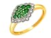 9ct Yellow Gold Ladies Emerald & Diamond Fancy Cluster Ring  Size P