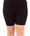 Black Woman Plus Size Cotton Spandex Mid Thigh Shorts, 2XL