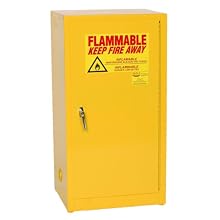Eagle 1905 Safety Cabinet for Flammable Liquids, 1 Door Self Close, 16 gallon, 44"Height, 23"Width, 18"Depth, Steel, Yellow