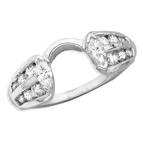 14K White Gold 3/4 ct. Round and Marquise Cut Diamond Wrap