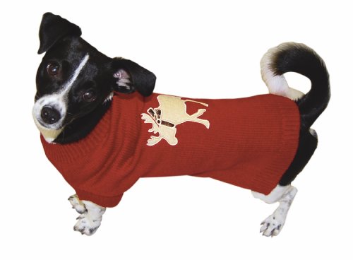Dogs Kingdom DKELCHPULR Hundepullover Elch, 25 cm R&uuml;ckenl&auml;nge, rot Preisvergleich