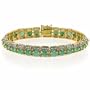 18K Gold over Sterling Silver 12.6ct. TGW Emerald & Diamond Accent Vintage Bracelet