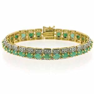 18k Gold Over Sterling Silver Created Opal Diamond Accent Vintage Bracelet