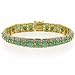 18K Gold over Sterling Silver 12.6ct. TGW Emerald & Diamond Accent Vintage Bracelet