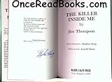 The Killer Inside Me/Deluxe Signed by Stephen King