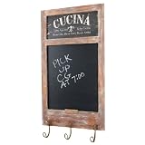 CBK Ltd Wood Cucina Wall Decor with Blackboard in Center, 15 inch by 29 inch