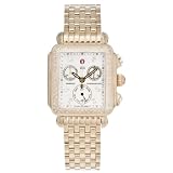 Michele Women's 'Deco' 18K Gold Plate Diamond Chronograph Watch MW06P01B0046