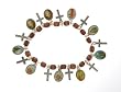 Stretch Wooden Bracelet with Saints Medals and Cross
