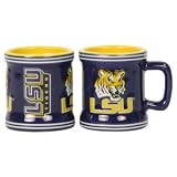 NCAA Ceramic Handled 2oz Full Color Shot Glasses 2 Pack - LSU Tigers