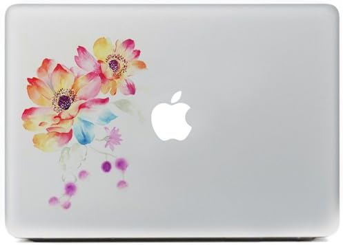 Cooling Cartoon Colorful Flower Character Removable Chinese Rose Vinyl Skin Apple Partial Art Stickers Laptop Sticker Macbook Decals Cover for Macbook Air Pro Retina 13'' 15 inch