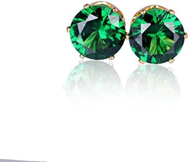 New Fashion Women 925 Sterling Silver Basket Set Round Cz Stud Earrings (Color 13)