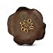 ALEXIS BITTAR LUCITE- Chocolate Small Flower Pin With Grey Pearl and Garnet