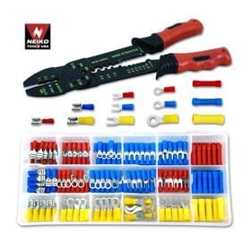 Neiko 175 Pieces Solderless Wire Terminal & Connection with Wire Stripper Crimper Tool