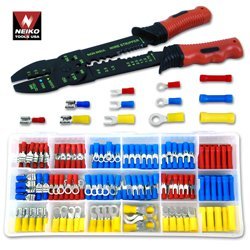 Neiko 175 Pieces Solderless Wire Terminal & Connection with Wire Stripper Crimper Tool