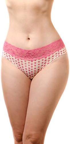 Intimate Star Hipster Panties for Girls and Womens (Large, Cream-Pink)