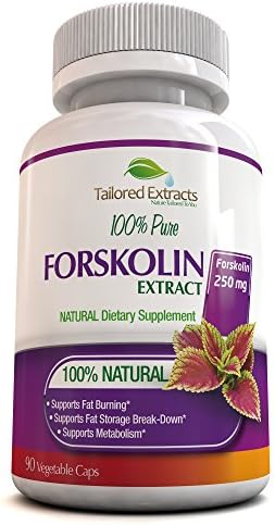 Forskolin for Weight Loss Diet Supplement with Forskohlii Coleus - Pure Forskolin 250mg Extract Plus - Natural Herbal Dietary Supplement Capsules - 250mg At 20% Standardized 50mg Forskolin - Made in the USA - Safe & Effective Weight Loss Supplement - 100% Money Back Guarantee.