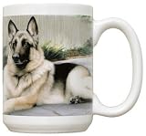 German Shepherd On Porch Coffee Mug